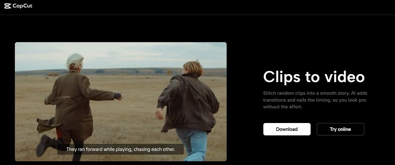 capcut website interface