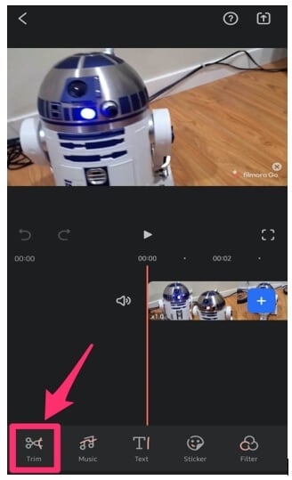 trim instagram video filmorago android