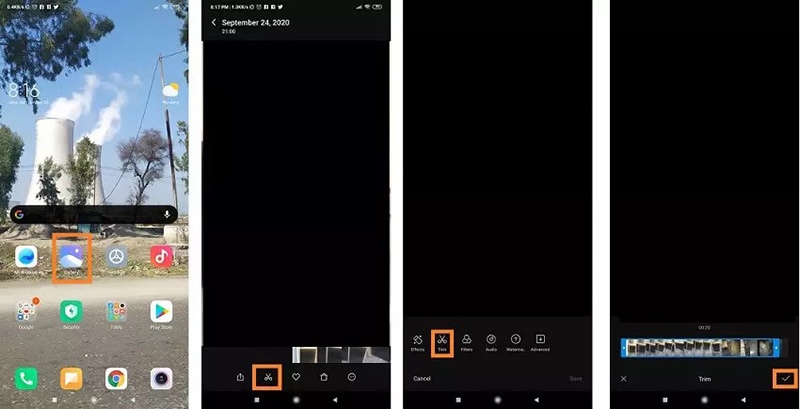 trim video android built-in app