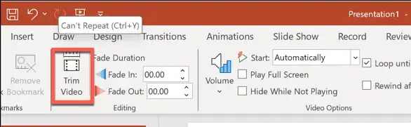 trim video option 