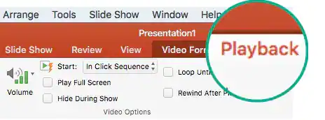 the playback option on mac 