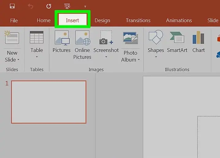 powerpoint insert option 