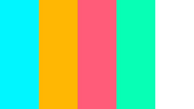 tropical arcade splash neon aqua color palette with hex codes