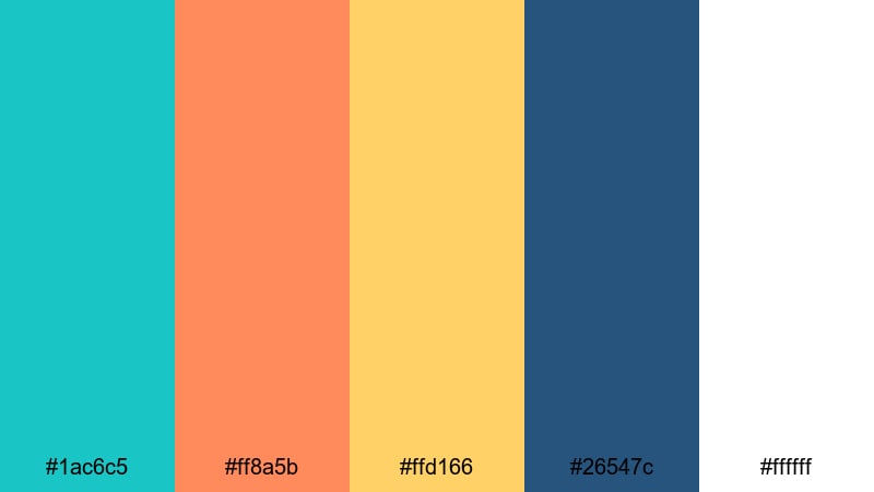 tropical channel opener turquoise blue color palette with hex codes