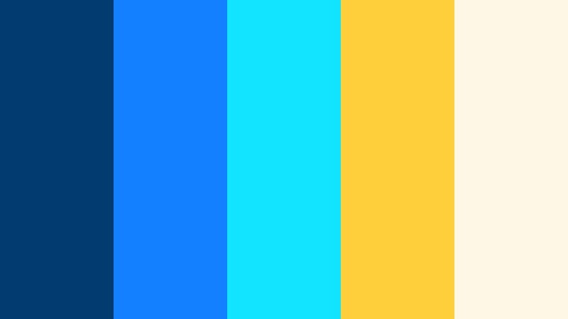tropical chrome surf chrome blue color palette with hex codes