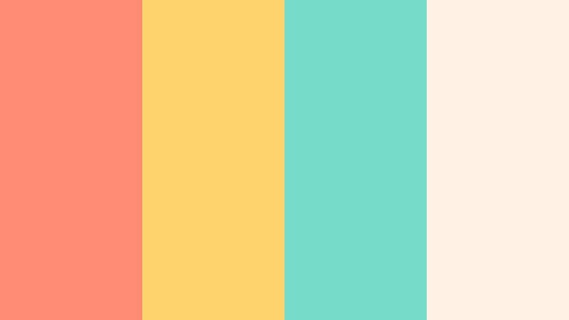 tropical coral splash soft coral color palette with hex codes