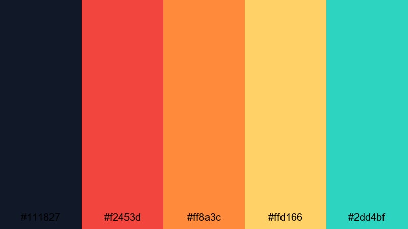 tropical eruption rush volcano color palette with hex codes