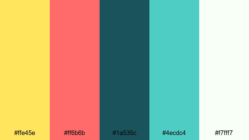 tropical fizz travel lemon color palette with hex codes