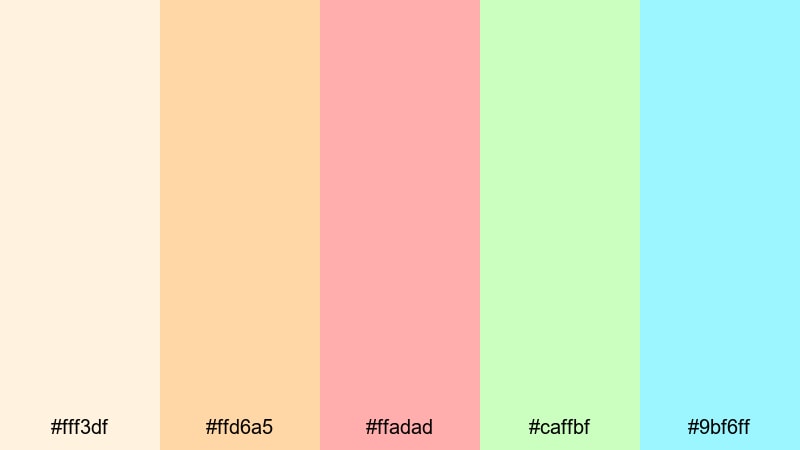 tropical gelato vibes ice cream color palette with hex codes