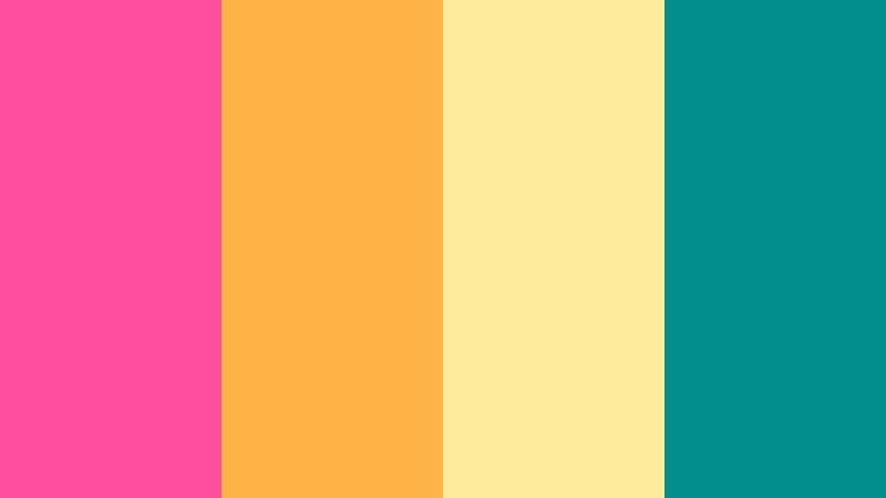 tropical glow punch glow pink color palette with hex codes