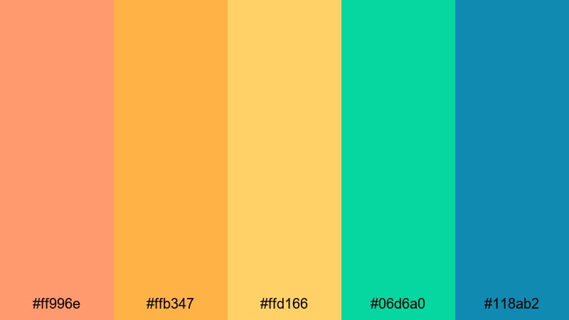 tropical juice stand melon color palette with hex codes
