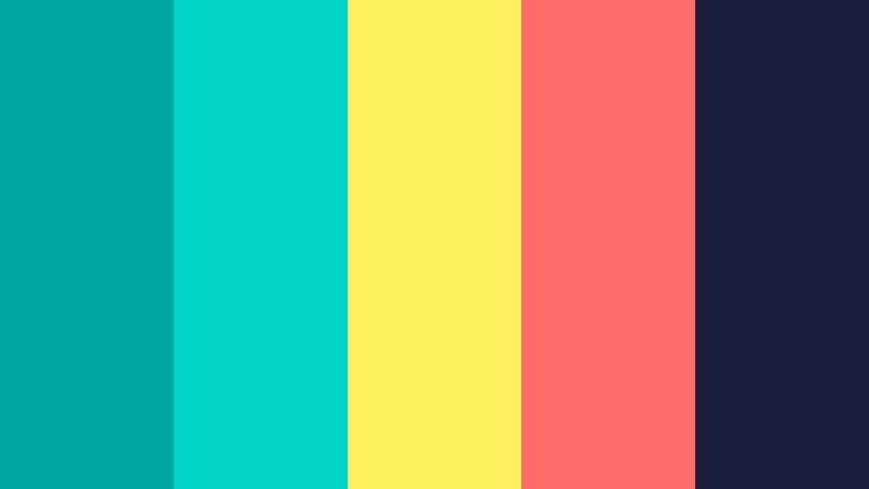 tropical neon tide hazy turquoise color palette with hex codes