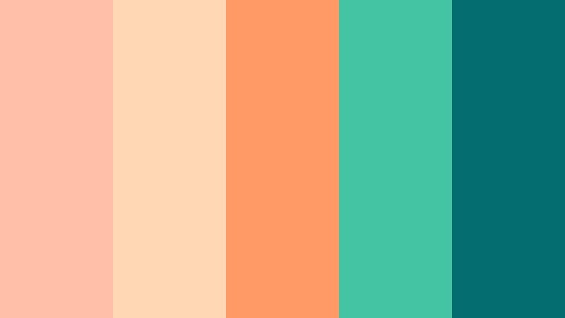 tropical peach splash powder peach color palette with hex codes