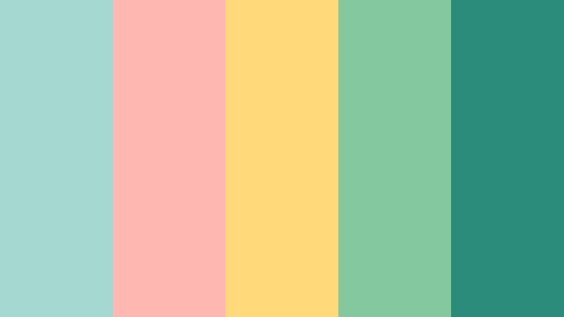 tropical soda pop pale lagoon color palette with hex codes