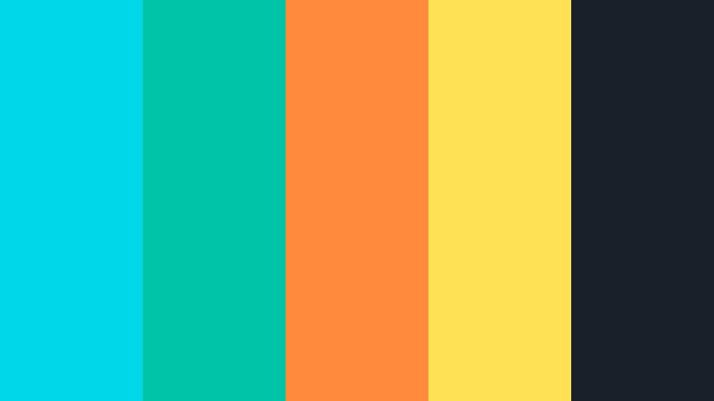 tropical splash beat radiant cyan color palette with hex codes