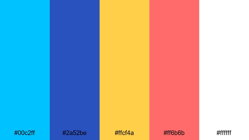 tropical splash intro cerulean blue color palette with hex codes