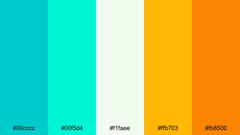 tropical surf vlog robins egg blue color palette with hex codes