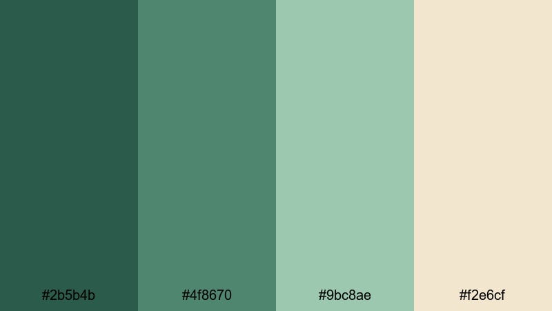 tropical ui minimal green tan color palette with hex codes