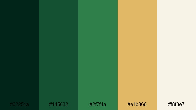 tropical understory depth jungle color palette with hex codes