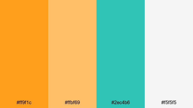 tropical vlog splash yellow orange color palette with hex codes