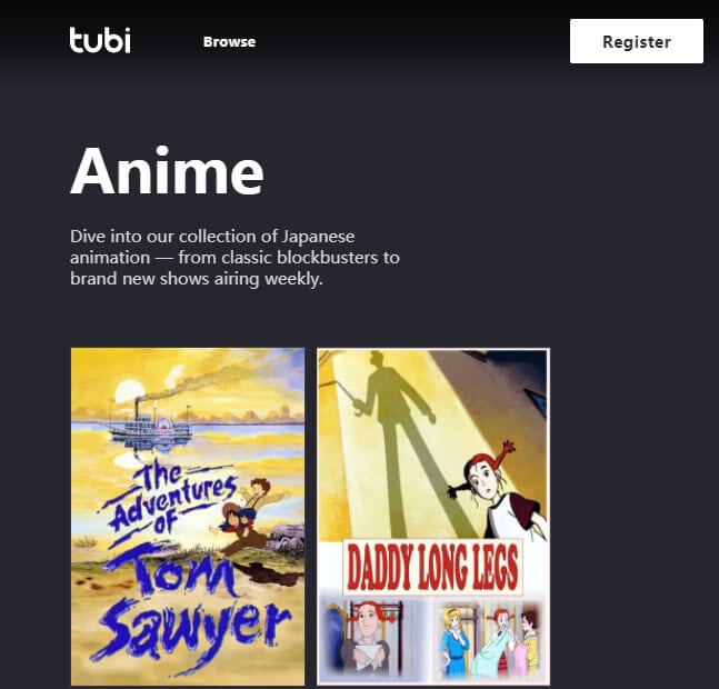 tubi anime website