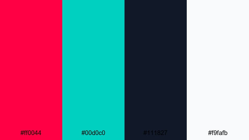 turbo tide energy red turquoise color palette with hex codes