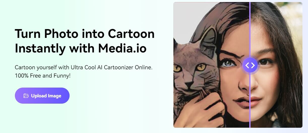 Media.io online image to cartoon tool
