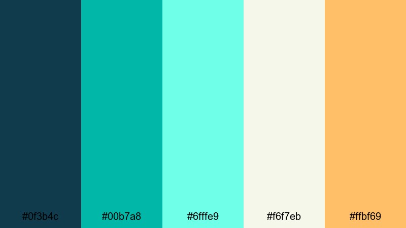 turquoise picnic cove lake color palette with hex codes