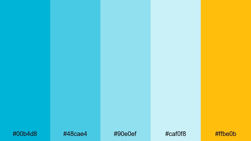 turquoise reef escape summer color palette with hex codes