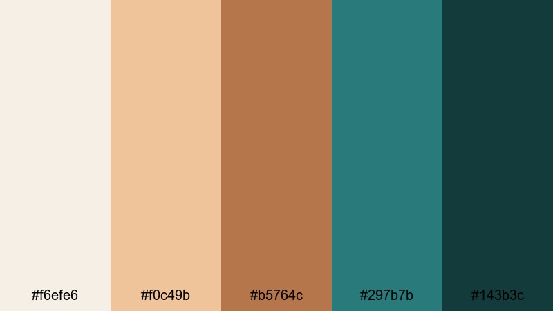 turquoise tiled cafe coffee shop color palette with hex codes