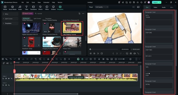 filmora templates edit
