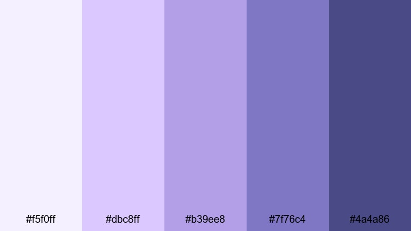 twilight balcony daydream blue lilac color palette with hex codes