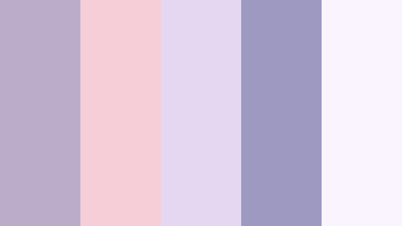 twilight blush harmony ash lavender color palette with hex codes