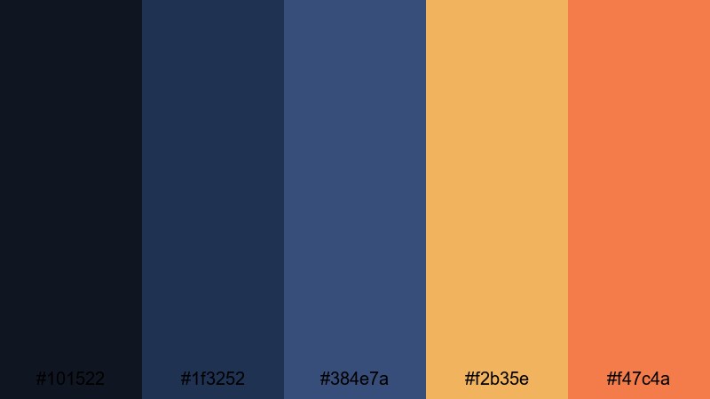 twilight boat lights lake color palette with hex codes