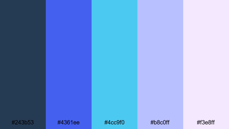 twilight cotton clouds blue green purple color palette with hex codes