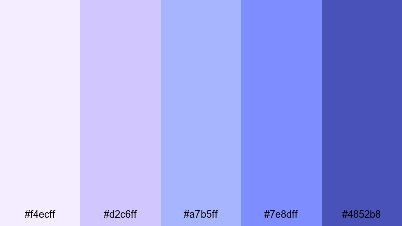 twilight cotton clouds purple blue color palette with hex codes