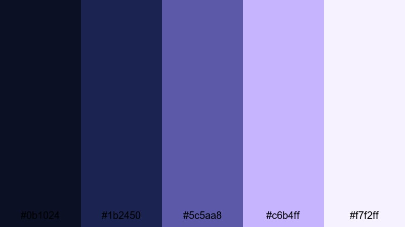 twilight cotton clouds purple dark blue color palette with hex codes