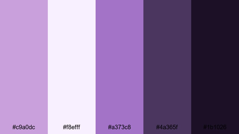 twilight garden glow wisteria color palette with hex codes