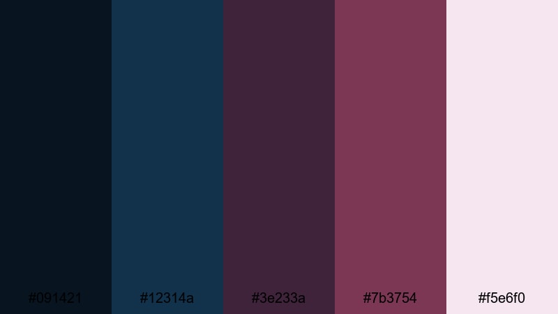twilight garden whisper blue burgundy color palette with hex codes