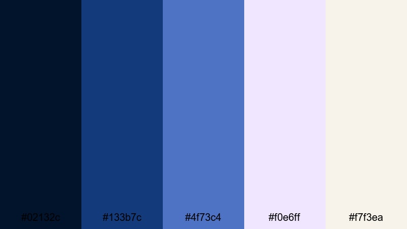 twilight harbor haze cobalt color palette with hex codes