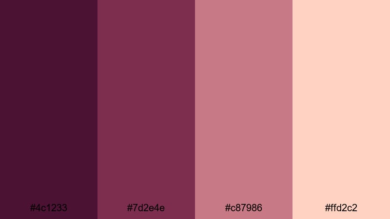 twilight orchard bloom purple wine color palette with hex codes