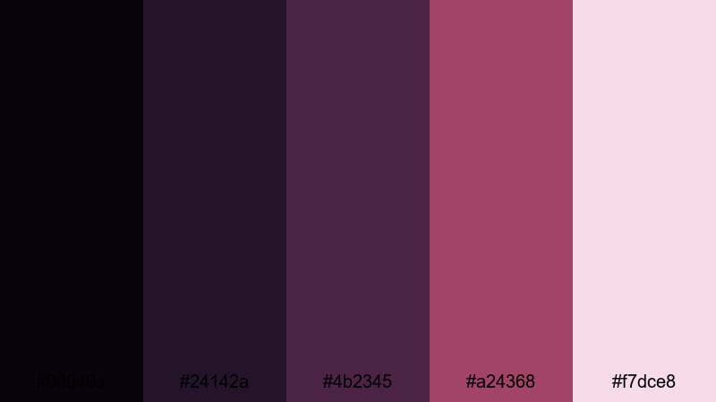 twilight rose cinema black rose color palette with hex codes
