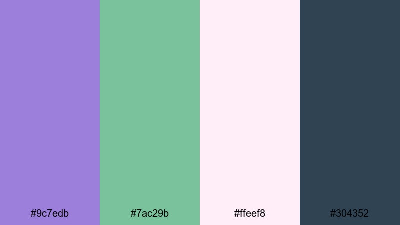 twilight sage glow purple green color palette with hex codes