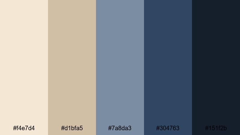 twilight sandbar coastal color palette with hex codes