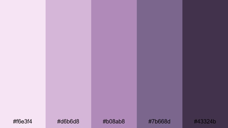 twilight wedding glow mauve color palette with hex codes