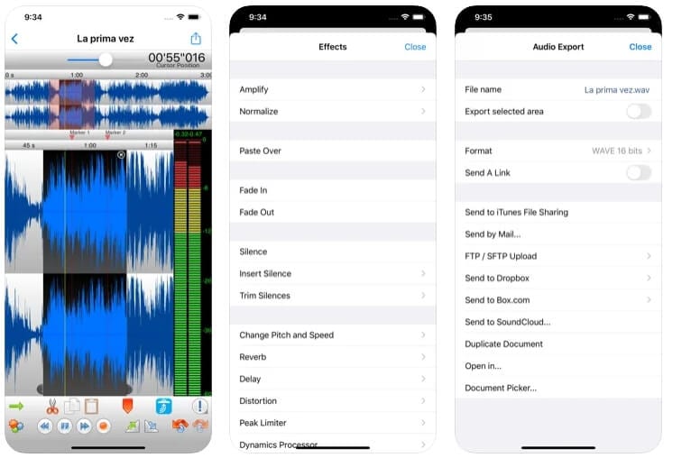 تطبيق تحرير صوت لـ iPhone - TwistedWave Audio Editor