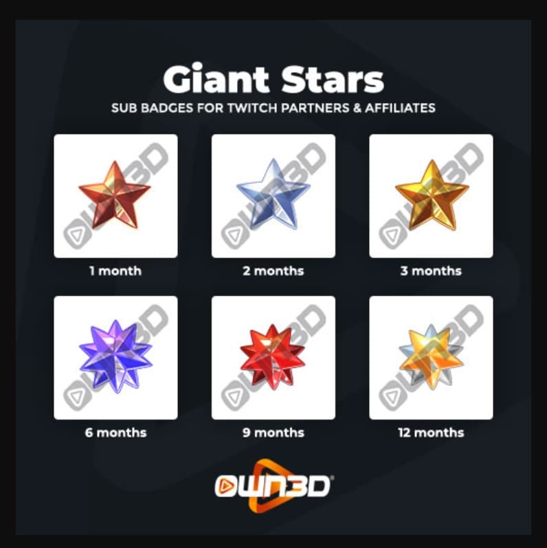 Twitch Sub Badges Giant Star