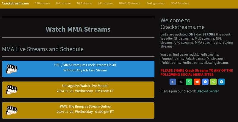 watch ufc free stream on cracksteams