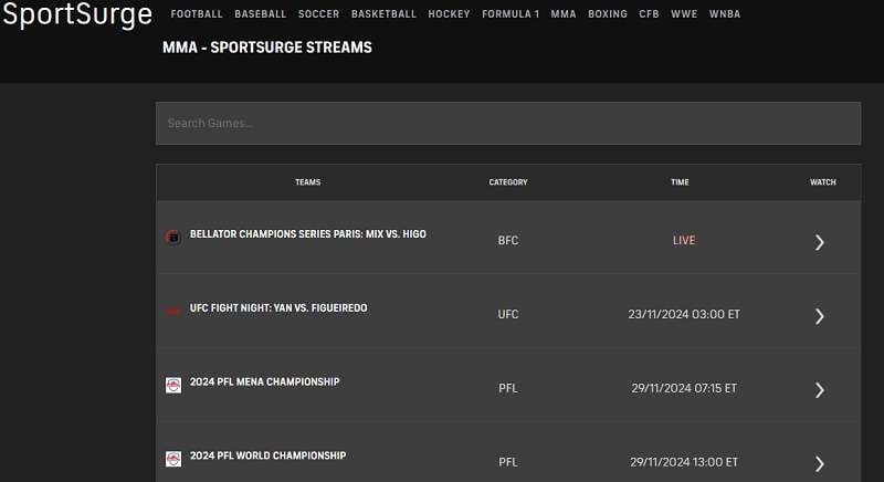 watch ufc free stream on sportsurge