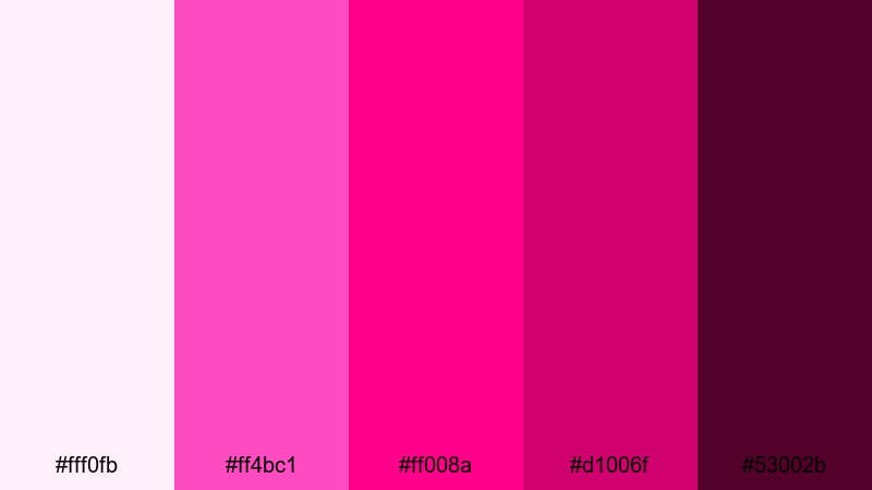 ultra vivid magenta pulse purple color palette with hex codes